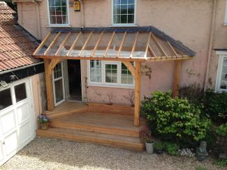 larch porch, glass roof