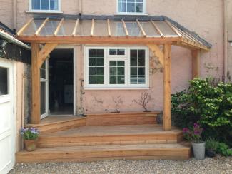 larch porch, glass roof