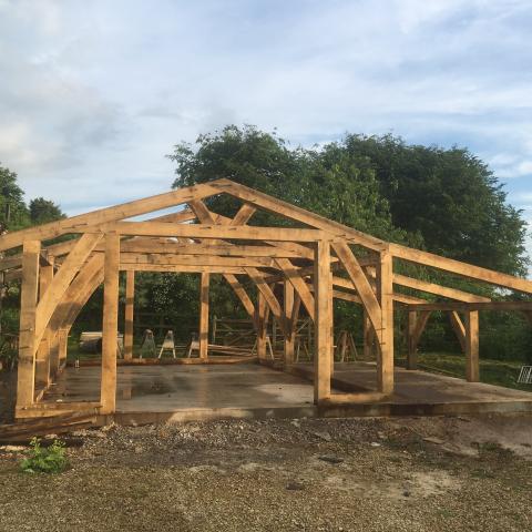 green oak barn