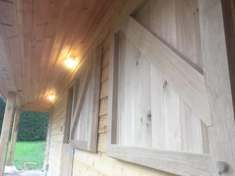 framed, framed ledge and brace stable, doors board and batten