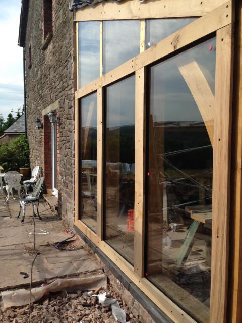 Surface glazing, green oak.